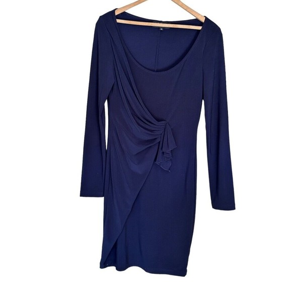 ABS By Allen Schwartz Navy Blue Faux wrap Mini dress NWT Size small*flaw* - Picture 1 of 13
